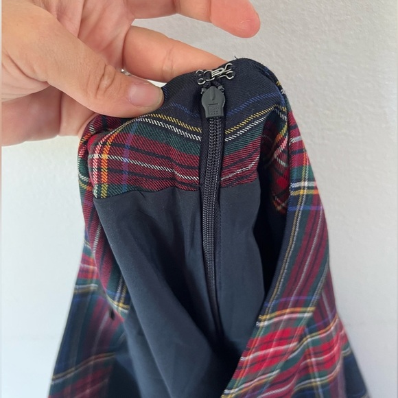 Talbots Red Plaid Wool Blend Fit & Flare Midi Skirt Size 6 - Picture 7 of 8